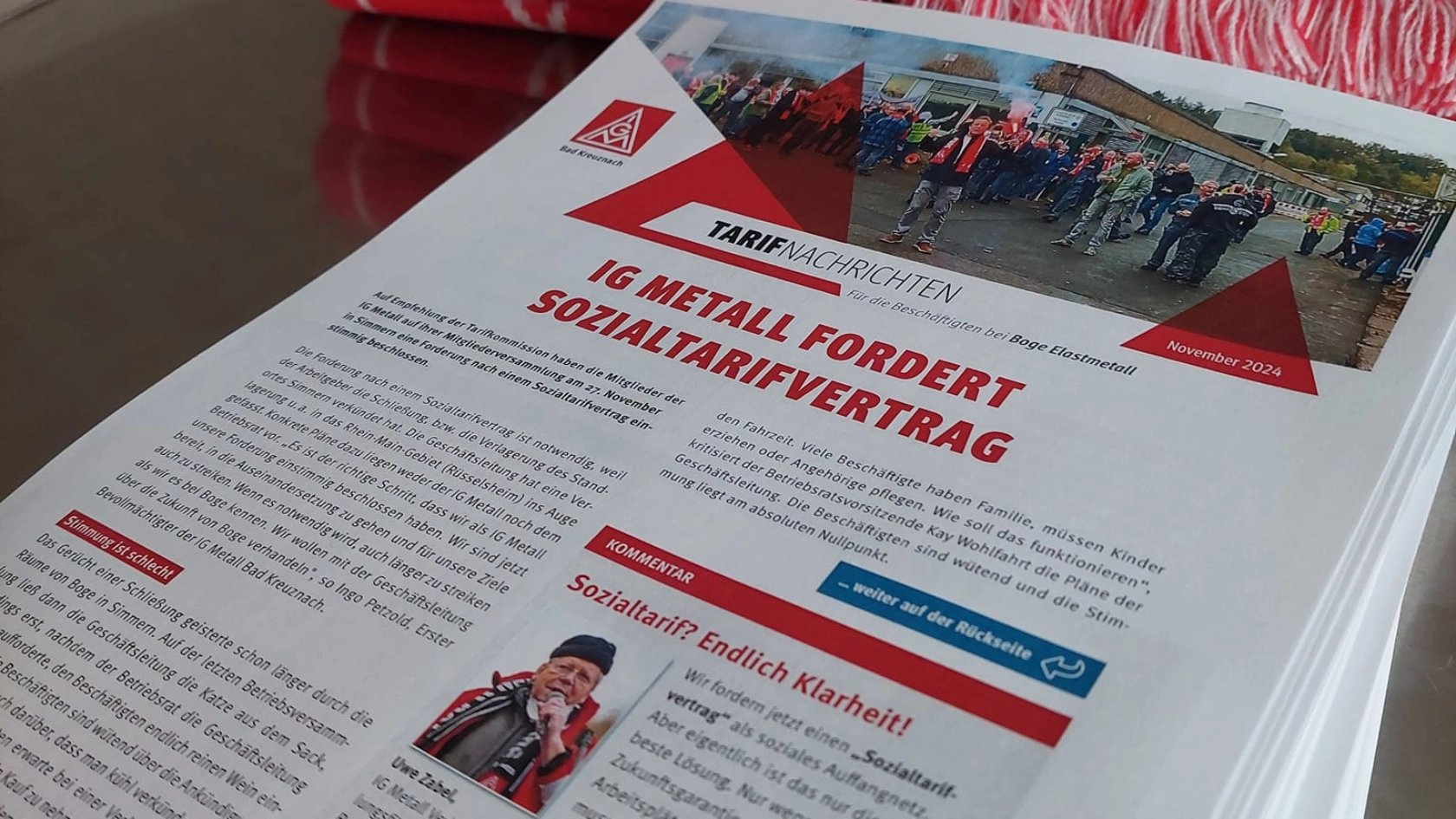 IG Metall Mitglieder fordern Sozialtarifvertrag