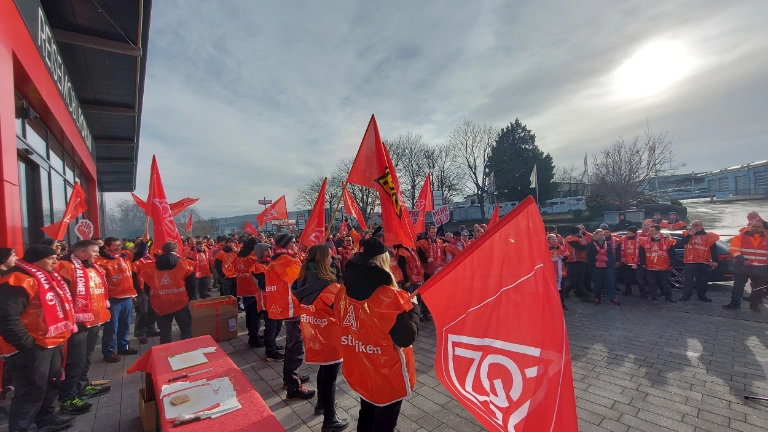 Warnstreik bei Euramobil Sprendlingen